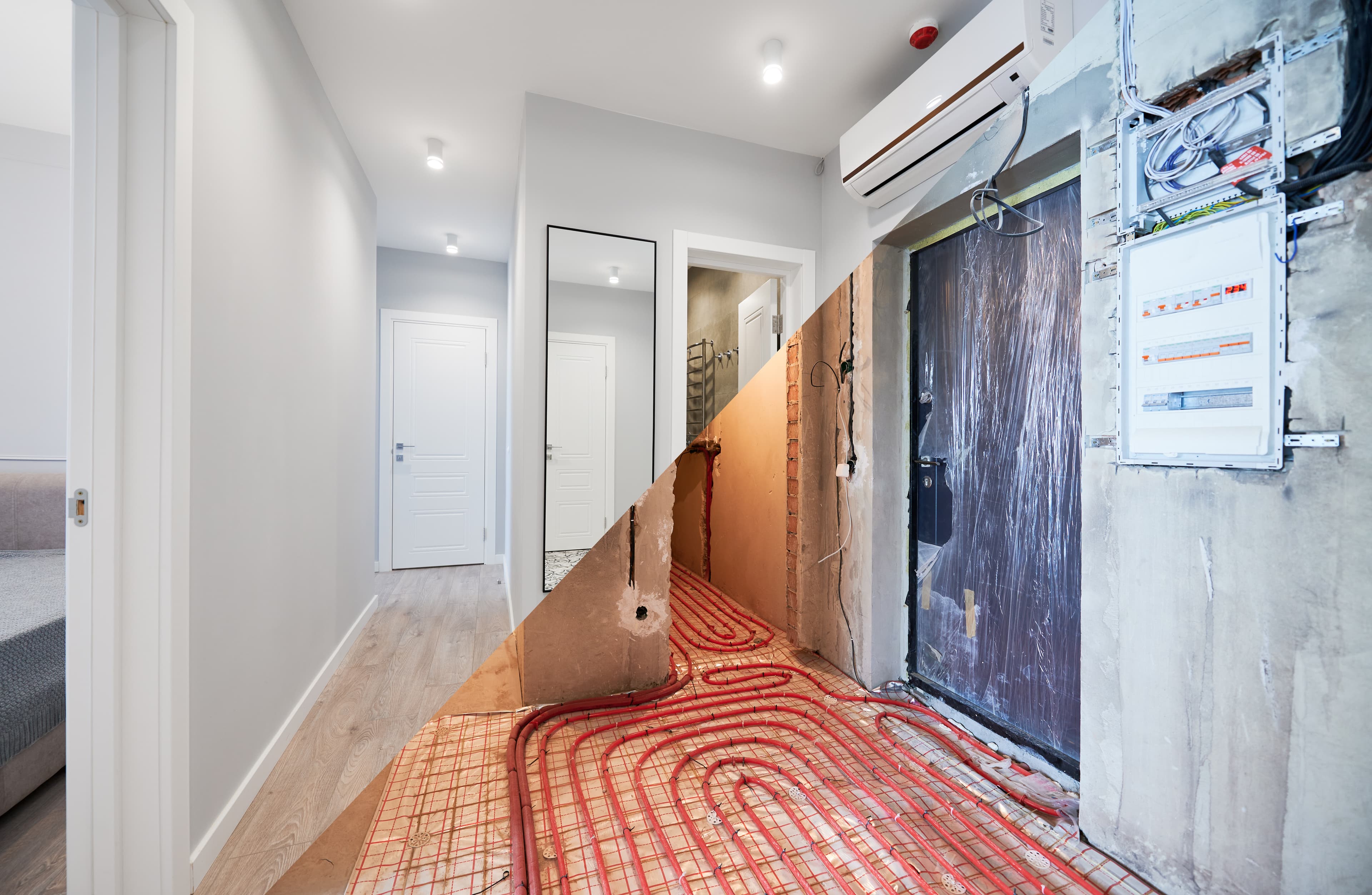 apartment with doorways before and after renovatio